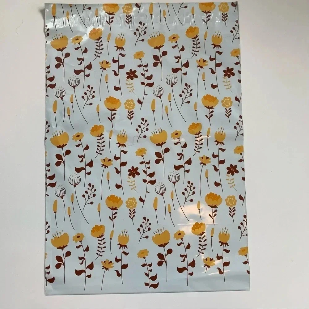 100 Poly mailers 10x13” shipping bags floral thank you variety print self seal